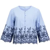 Object Brodert Croppet Bluse