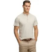 Superdry Classic Cotton Lin Grandad Kortarmet T-skjorte