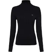 Gant for woman. 4800102 Eights Knitted Pullover with Swan Neck in Navy Stretch Cotton (XL), Casual