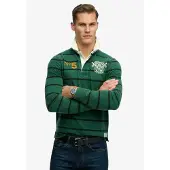Superdry Double Emblem Stripe Rugby Langermet Poloskjorte