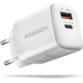 Axagon ACU-PQ30W - Strømadapter - 30 watt - 1 A - PD 2.0, PD 3.0, QC 2.0, QC 3.0, QC 4.0+, Huawei Fast Charge, SCP, PD/PPS, AFC, SFC, PE+, PE 2.0+ - 2 utgangskontakter (USB-type A, USB-C) - hvit