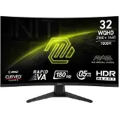 MSI MAG 325CQF - LED-skjerm - gaming - kurvet - 32 (31.5 synlig) - 2560 x 1440 WQHD @ 180 Hz - Rapid VA - 300 cd/m² - 3500:1 - 0.5 ms - 2xHDMI, DisplayPort, USB-C - svart