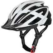 Wozinsky MTB sykkelhjelm med avtagbart visir og USB-lys bak M - svart og hvitt