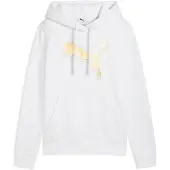 Puma ESS METALLIC Hoodie Women, Clothing, White/Metallic Gold, L