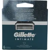 Gillette Intimate Razor Blades 6 Replacement Blades for Men's Wet Shavers with Improved Glide Strips for Gentle Application and Shower Hanger for Easy Storage Dermatologically Tested Pack of 6