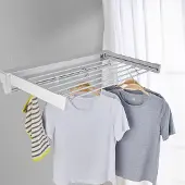24hShop Uttrekkbart Veggmontert Tørkestativ – Plassbesparende, Værbestandig