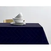 Södahl Damaskduk 140x320 - 100% damaskvevet bomull - Tiles - Blå