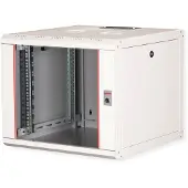 Roline 26.21.0003, Veggmonterbar hylle, 9U, Nøkkellås, Rack skinner, 12,2 kg, Grå