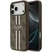 GUESS 4G MagSafe-etui med trykte striper til iPhone 17 Pro Max – brunt