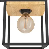 Eglo Libertad taklampe, lengde 86 cm, svart/tre, 3 lyskilder.