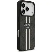 GUESS 4G MagSafe-etui med trykte striper til iPhone 17 Pro – svart