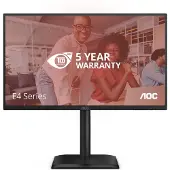 AOC E4 24E4CV, 60,5 cm (23.8), 1920 x 1080 piksler, Full HD, LED, 4 ms, Svart