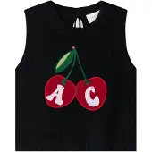 Another Cotton Lab Apple Wmn Knit Vest Strikket genser svart