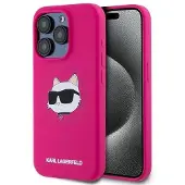 Karl Lagerfeld Choupette Head MagSafe-etui i silikon for iPhone 15 Pro - rosa
