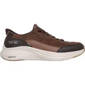SKECHERS for man. 232618 Dark brown Slip-Ins: Contour Foam - Cozy Fit Cordelux Sneakers (40), Flat, Laces, Casual