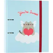 Pusheen perm - A4 perm fra Purrfect Love-kolleksjonen (2 ringer, elastisk bånd)