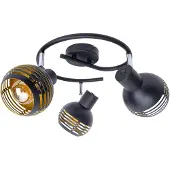 Näve Rund taklampe Casco, 3 lyskilder, svart