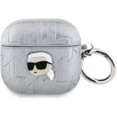 Karl Lagerfeld Monogram Karl Head-etui for AirPods 4 - sølv
