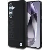 BMW Lærveske med stort ordmerke for Samsung Galaxy S25+ - Svart