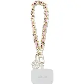 GUESS GUOUCHSAMC4P Universal håndreimveske - rosa Saffiano Chain 4G Charm