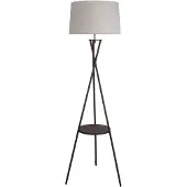 Näve Tora gulvlampe, svart/hvit, tekstil, høyde 158 cm stativ