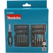 Makita E-25096 bitsett med skrallehåndtak, 44 deler
