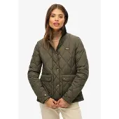 Superdry for woman. W5011957A Jacket Cord Trimmed Liner green (L), Casual, Recycled Polister, Sustainable