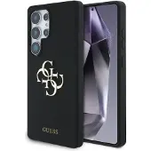 GUESS Silikon Big 4G Logo Bottom Script-etui for Samsung Galaxy S25 Ultra - svart