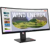 Lenovo ThinkVision T34WD-40 - LED-skjerm - kurvet - 34 - 3440 x 1440 UWQHD @ 120 Hz - VA - 300 cd/m² - 3000:1 - HDR10 - 4 ms - HDMI, DisplayPort, USB-C - eklipsesvart
