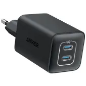 Anker 523 (Nano 3) - Strømadapter - 47 watt - IQ 3.0 - 2 utgangskontakter (USB-C) - svart