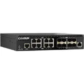 Qnap QSW-M3216R-8S8T - Switch - Styrt - 8 x 100/1000/2.5G/5G/10GBase-T + 8 x 10Gb Ethernet SFP+ - rackmonterbar