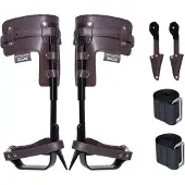Vevor treklatrepigger, 1 par klatresporer i legert stål, 145 kg lastekapasitet treklatreutstyr med stropper og piggbeskyttere, arboristutstyr for klatrere, jakt, fruktplukking, brun