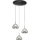 FABAS LUCE Lucille LED-hengelampe, 3 lyskilder, røykgrå, CCT, dimmer