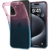 Spigen Flytende krystall iPhone 15 Pro-etui - rosa/blå