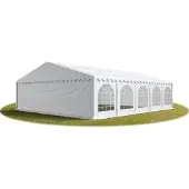 TOOLPORT 8x10 m partytelt, PVC-presenning, hvit, med bunnramme