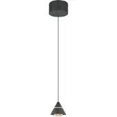 TRIO LED-pendellampe Romeo, Ø 14 cm, svart, metall, CCT