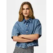 Pieces Pcsky A-linjeformet Denimskjorte