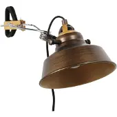 Mexlite Vegglampe Nove, bronse, metall, kabel, støpsel, E27