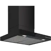 Bosch Serie | 6 DWB67DN60 - Panser - skorsteinsflat - bredde: 59.8 cm - dybde: 50 cm - ekstraksjon og resirkulasjon (-) - med intern motor - mattsvart