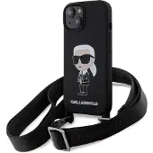 Karl Lagerfeld KLHCP15SSCBSKNK iPhone 15 6,1" hardcase svart/svart Crossbody Silikon Ikonik
