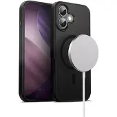 Crong Hybrid Frost MAG Cover - MagSafe iPhone 17 Case (Black)