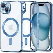 Tech-Protect iPhone 15 MagShine-etui - MagSafe-kompatibelt - klart/mørkblått