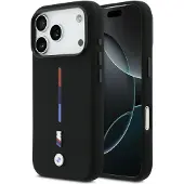 BMW M Silicon Tricolor Line MagSafe-etui til iPhone 17 Pro – svart