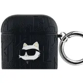 Karl Lagerfeld Monogram Choupette Head-etui for AirPods 1 / 2 - svart