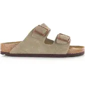 Birkenstock for woman. 51463 Taupe Arizona Leve Leather Sandals (Narrow Fit) (38), Flat, Suede, None, Casual