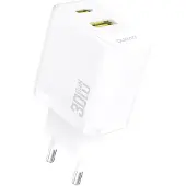 Dudao GaN-vegglader PD 30 W med USB og USB-C - hvit