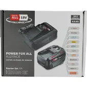 Bosch DIY & Garden startsett batteridrevet 18V, 1x 4.0Ah + hurtiglader AL 18V-44 black