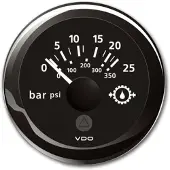 VDO 10-184 Ohm Olje Manometer 0-25bar