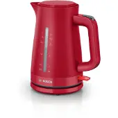 Bosch TWK3M124, 1,7 l, 2400 W, Rød, Plast, Vannivåindikator, Overopphetingsbeskyttelse