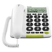 Doro PhoneEasy 312cs - Telefon med ledning med anrops-ID - hvit